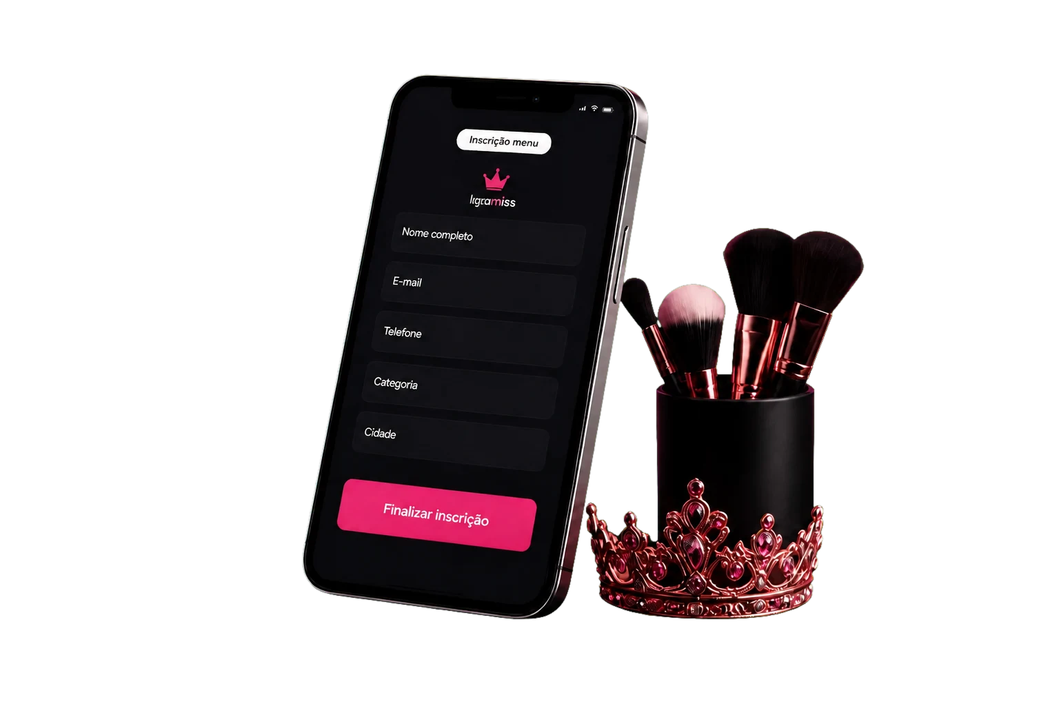 Inscrição online pelo celular com acessórios de concurso