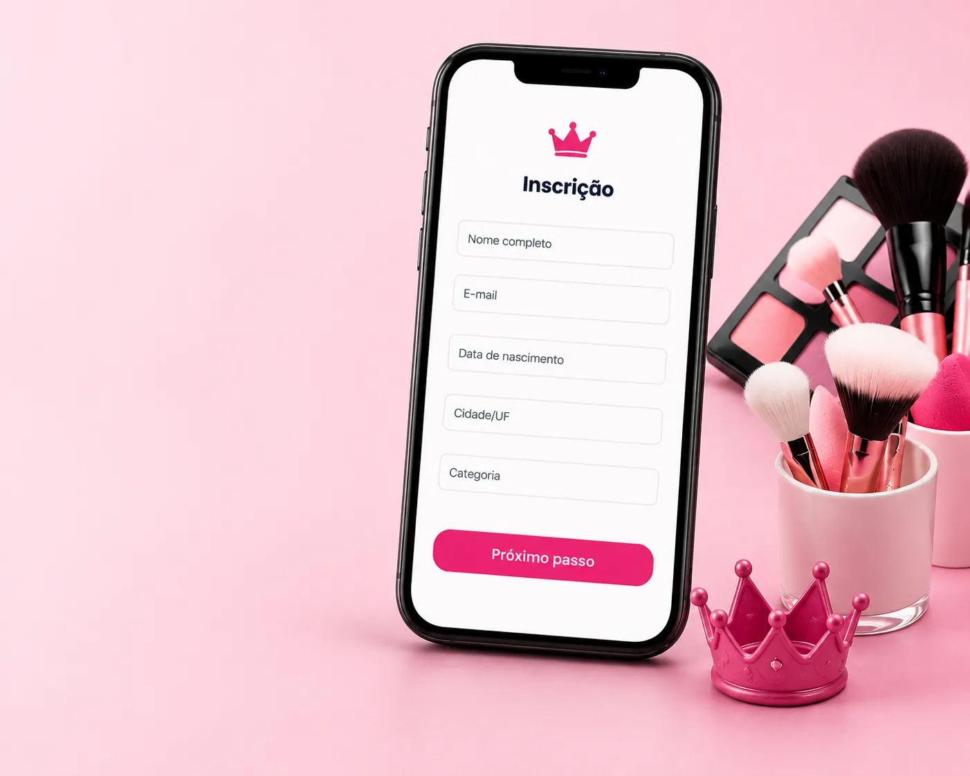 Inscrição da Liga Miss pelo smartphone