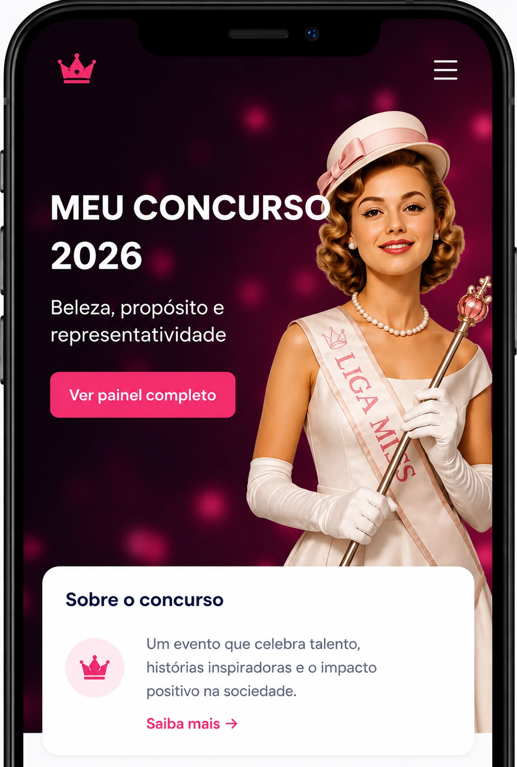 Exemplo de página oficial de um concurso